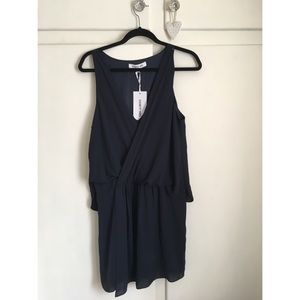 NWT Elizabeth and James Tiana Navy Silk Dress 12